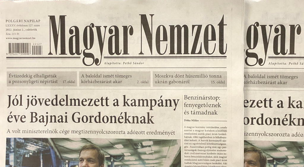 O L K T A Magyar Nemzet kormány közeli lap beismerte hogy