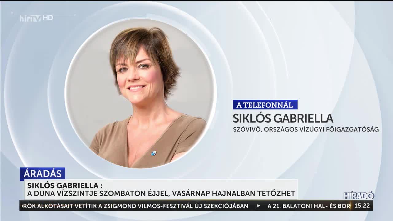 Siklós Gabriella, az Országos Vízügyi Főigazgatóság (OVF) szóvivője. / Kép. Hír TV